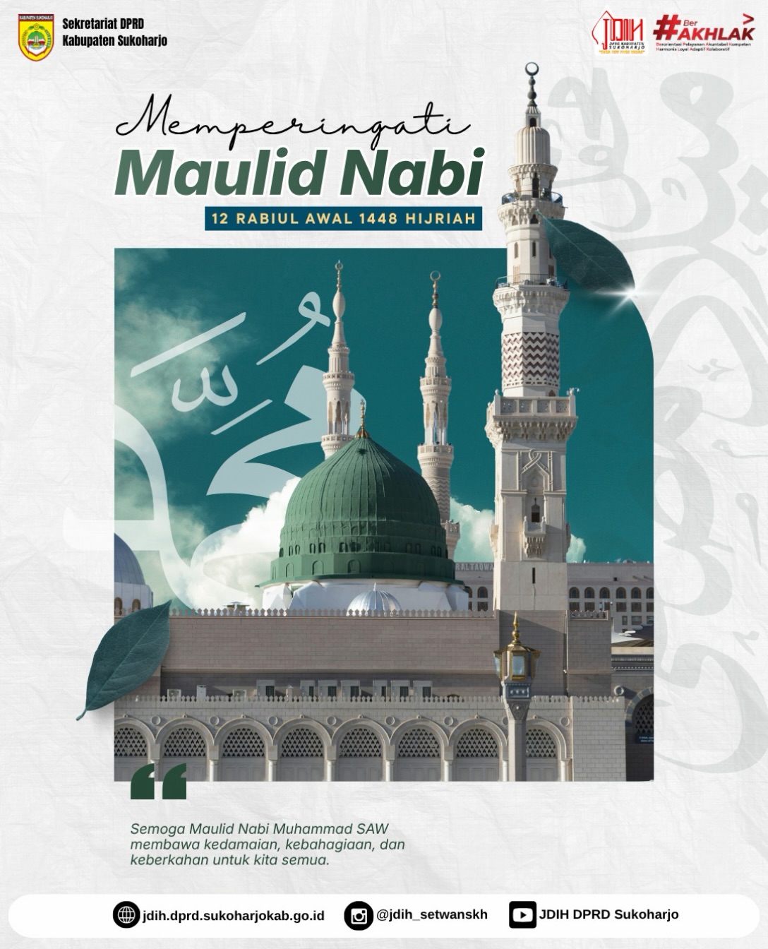 Maulid Nabi 12 Rabiul Awal 1448 Hijriah